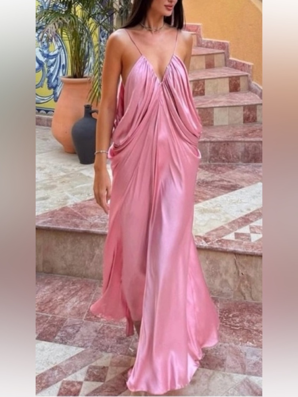 ZARA ZW collection satin volume dress XS